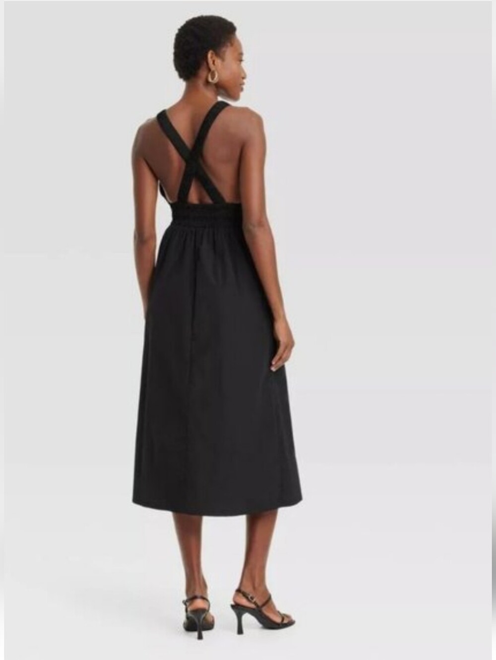 A New Day Poplin Cross Back Dress With POCKETS - Picture 3 of 7